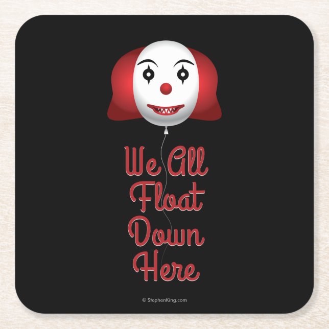 We All Float Down Here Square Paper Coaster (Front)