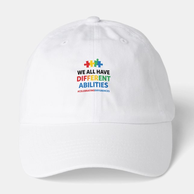 We All Have Different Abilities Awareness Art Hat (Front)