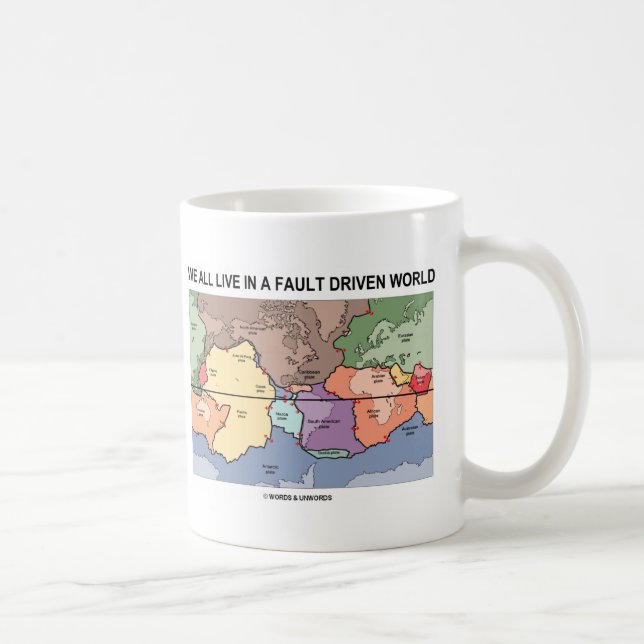 We All Live In A Fault Driven World (Geology Map) Coffee Mug (Right)