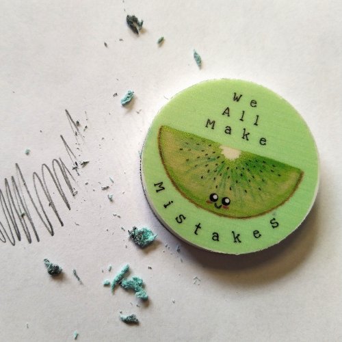 We All Make Mistakes Kawaii Kiwi Eraser