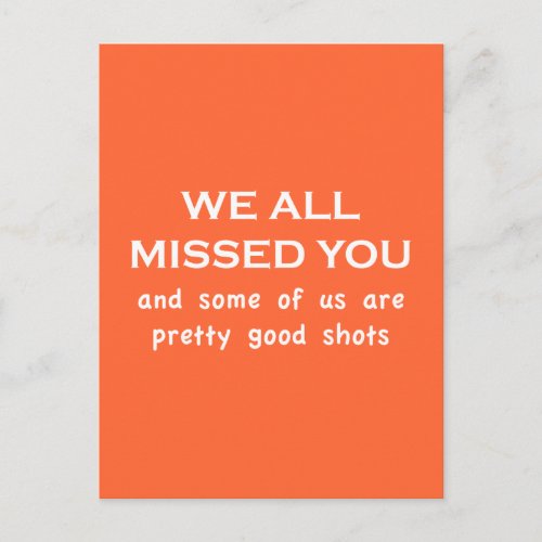 We All Missed You Postcard