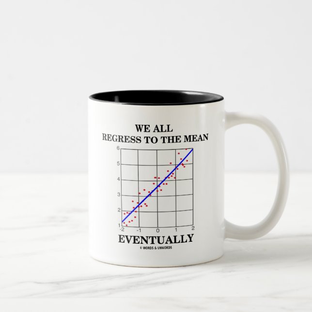 We All Regress To The Mean Eventually (Statistics) Two-Tone Coffee Mug (Right)