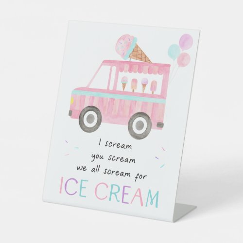 We All Scream For Ice Cream Party Pedestal Sign