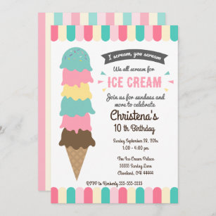 Editable Ice Cream Truck Birthday Invitation I scream You -  Portugal