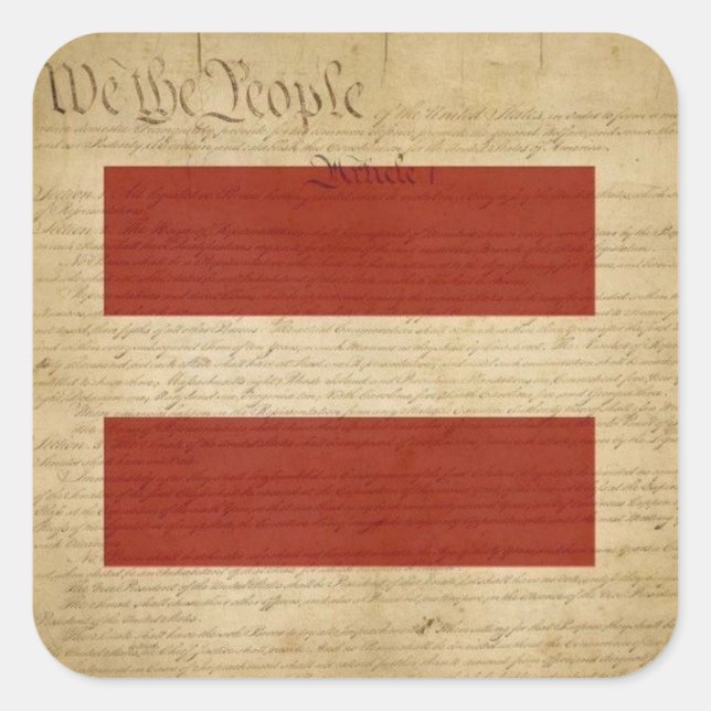 We ALL the People = EQUALITY Square Sticker (Front)