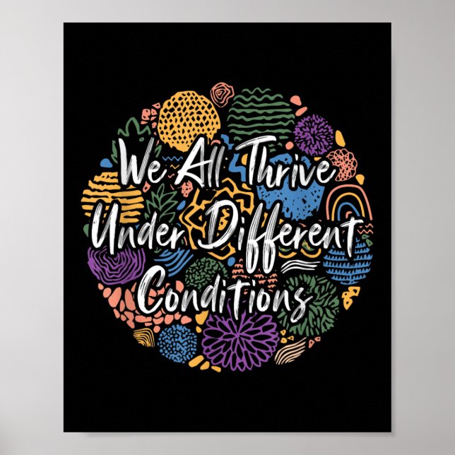 We All Thrive Under Different Conditions Diversity Poster (Front)
