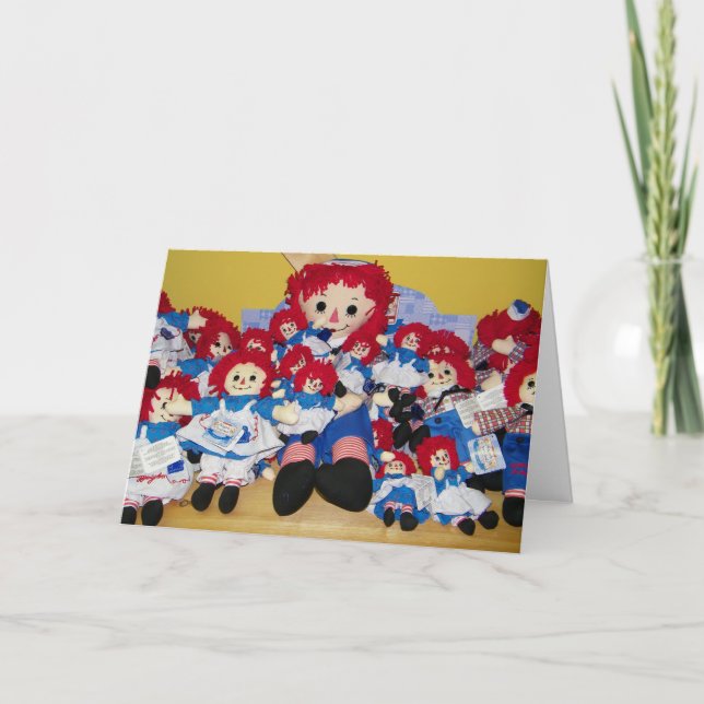 "WE ALL WISH YOU A  MERRY CHRISTMAS" RAGGEDYANN HOLIDAY CARD (Front)