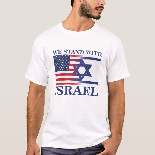 We American Stand With Israel flag T-Shirt (Front)