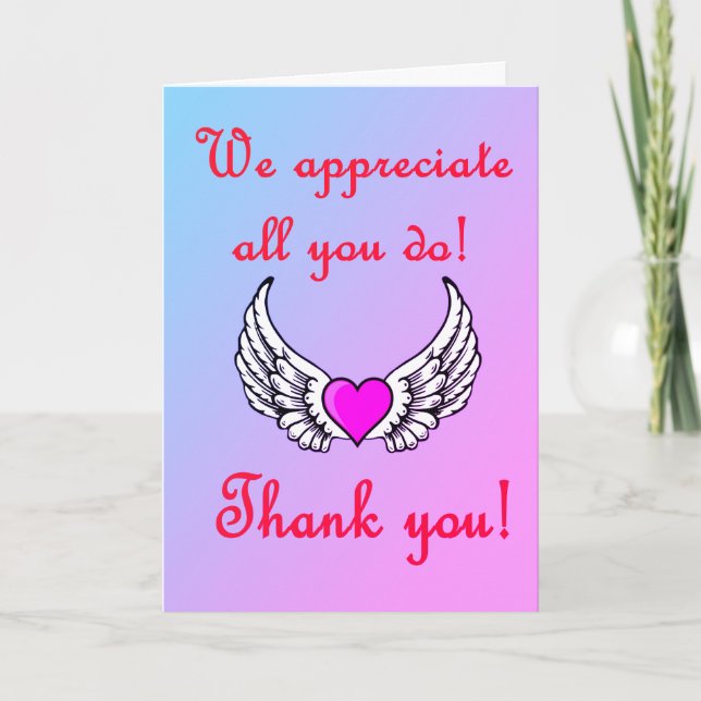 We Appreciate All You Do Thank You Card (Front)