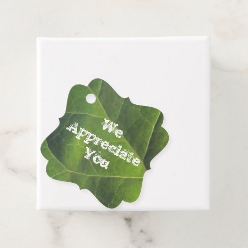 We Appreciate You Bright Green Leaf Thank You Favor Tags
