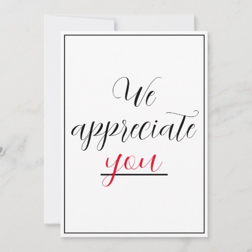 We Appreciate You Nurses Any Occupation Gesture Thank You Card