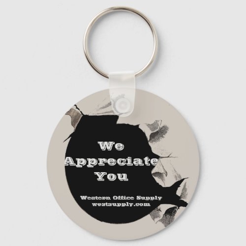 We Appreciate You Torn Paper Business Thank You Keychain