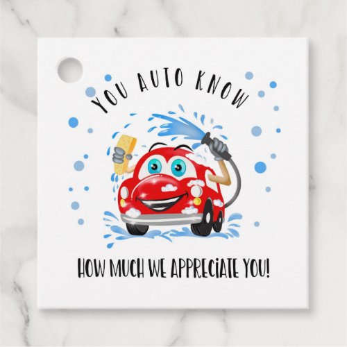 we  appreciated you car wash gift tags