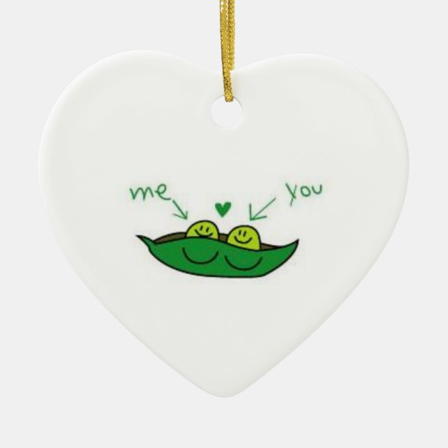**WE ARE 2 PEAS IN A POD** ADULT CERAMIC ORNAMENT (Front)