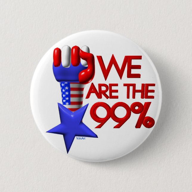 We are 99% rising star pinback button (Front)