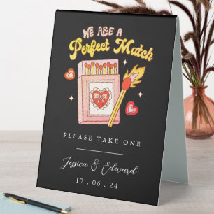 We Are A Perfect Match Please Take One Vintage Table Tent