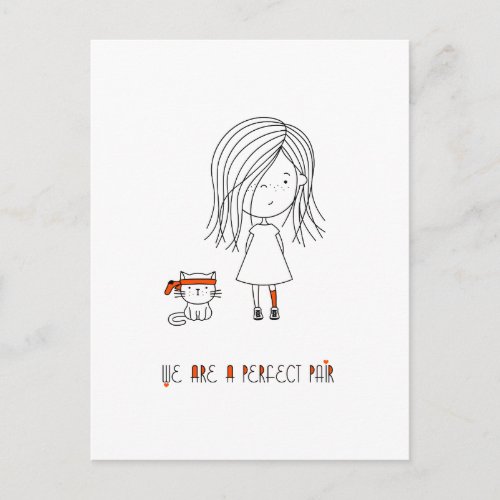 We Are A Perfect Pair Cute and Funny Girl Postcard
