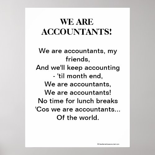 We Are Accountants Motivational Accounting Song Poster