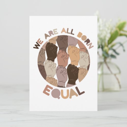 We Are All Born Equal All Black Lives Matter Holiday Card