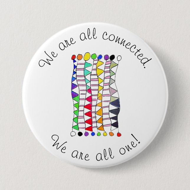 We Are All Connected & One Diversity Celebration Button (Front)