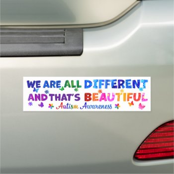 We Are All Different Car Magnet by AutismSupportShop at Zazzle