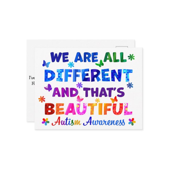 We Are All DIFFERENT Postcard (Front/Back In Situ)