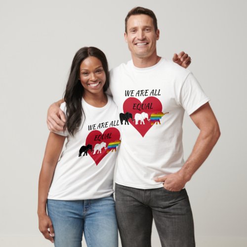 We are all Equal Elephants Rainbow Unisex T_Shirt