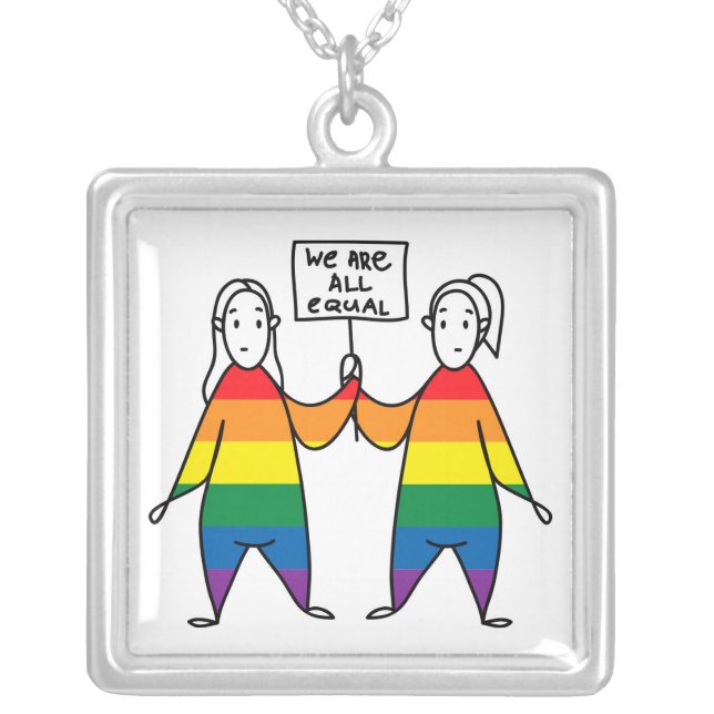 We Are All Equal Silver Plated Necklace (Front)