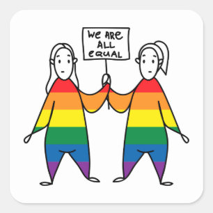 We Are All Equal Square Sticker