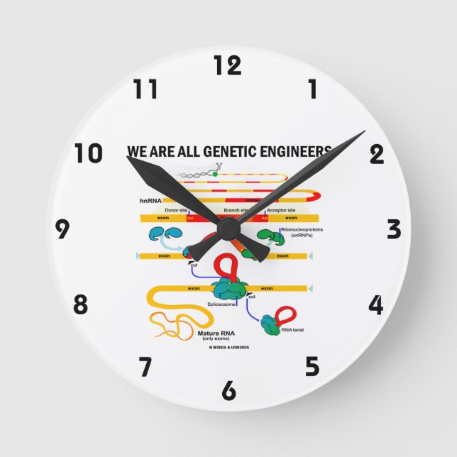 We Are All Genetic Engineers (Gene Splicing) Round Clock (Front)