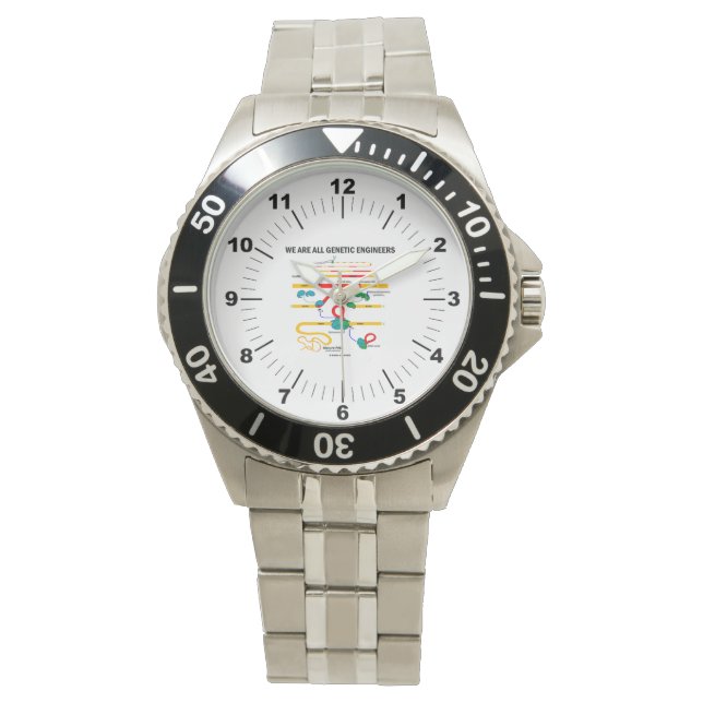 We Are All Genetic Engineers RNA Splicing Humor Watch (Front)
