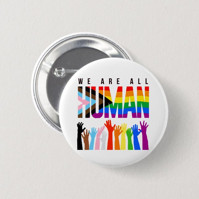 We are all human button (Front & Back)