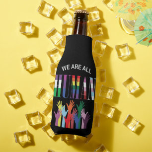 We Are All Human Colorful Hands Bottle Cooler