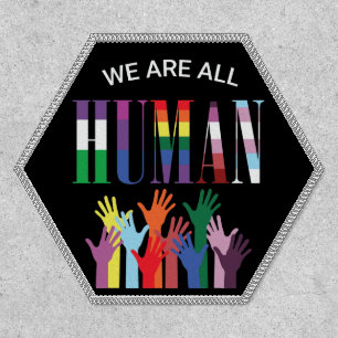 We Are All Human Colorful Hands Iron On Patch