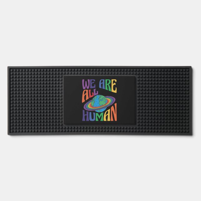 We Are All Human Lgbt Pride Month Lgbtq Bar Mat (Front)