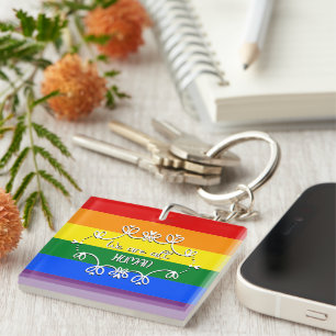 We Are All Human LGBTQ Pride Month Acrylic Keychain