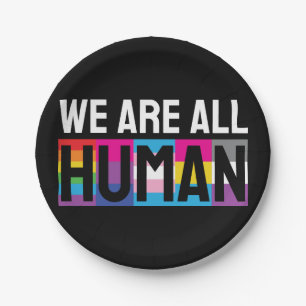 We Are All Human LGBTQIA+ Paper Plates