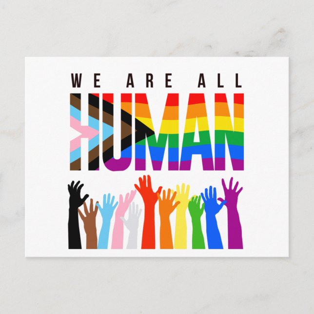 We are all human postcard (Front)