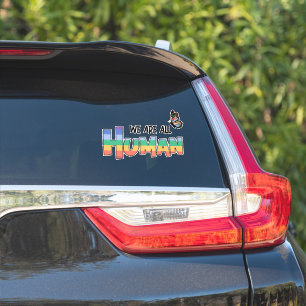 We Are All Human Rainbow Sticker