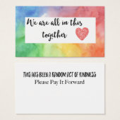 We Are All In This Together Acts of Kindness Card (Front & Back)