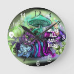We Are All Mad Here Cat Clock at Zazzle