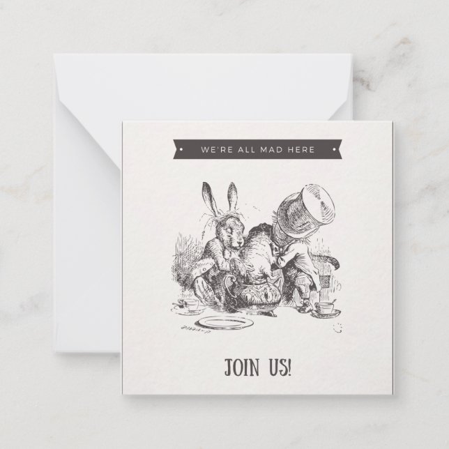We are all mad here note card (Front)