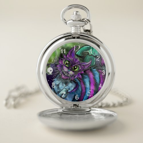 We Are all Mad here Smiling Cat Pocket Watch