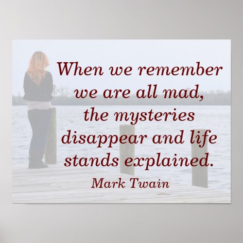 We are all Mad _ Mark Twain quote _ art print
