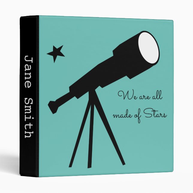 We are all made of Stars Hipster Science Geek 3 Ring Binder (Front/Spine)