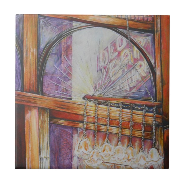 We Are All Moths Flying Around the Same Light. Ceramic Tile (Front)