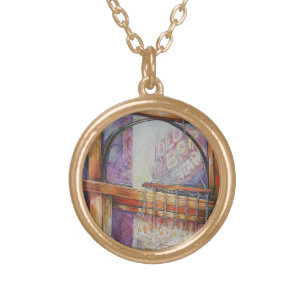 We Are All Moths Flying Around the Same Light. Gold Plated Necklace