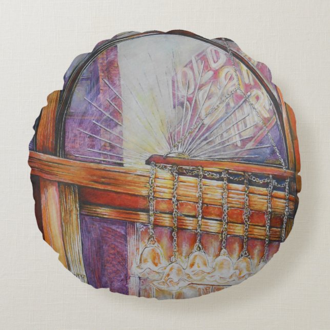 We Are All Moths Flying Around the Same Light. Round Pillow (Front)