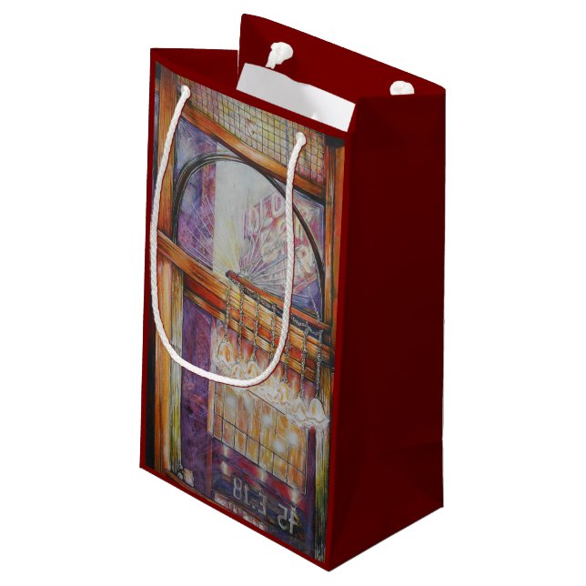 We Are All Moths Flying Around the Same Light. Small Gift Bag (Back Angled)