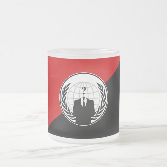 We Are Anonymous Anarchist Flag Frosted Glass Coffee Mug